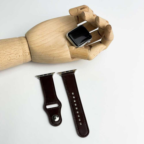Кожаный ремешок Leather Rivet Clasp для Apple Watch 38/40/41mm Brown Кожаный ремешок Leather Rivet Clasp для Apple Watch 38/40/41mm Brown